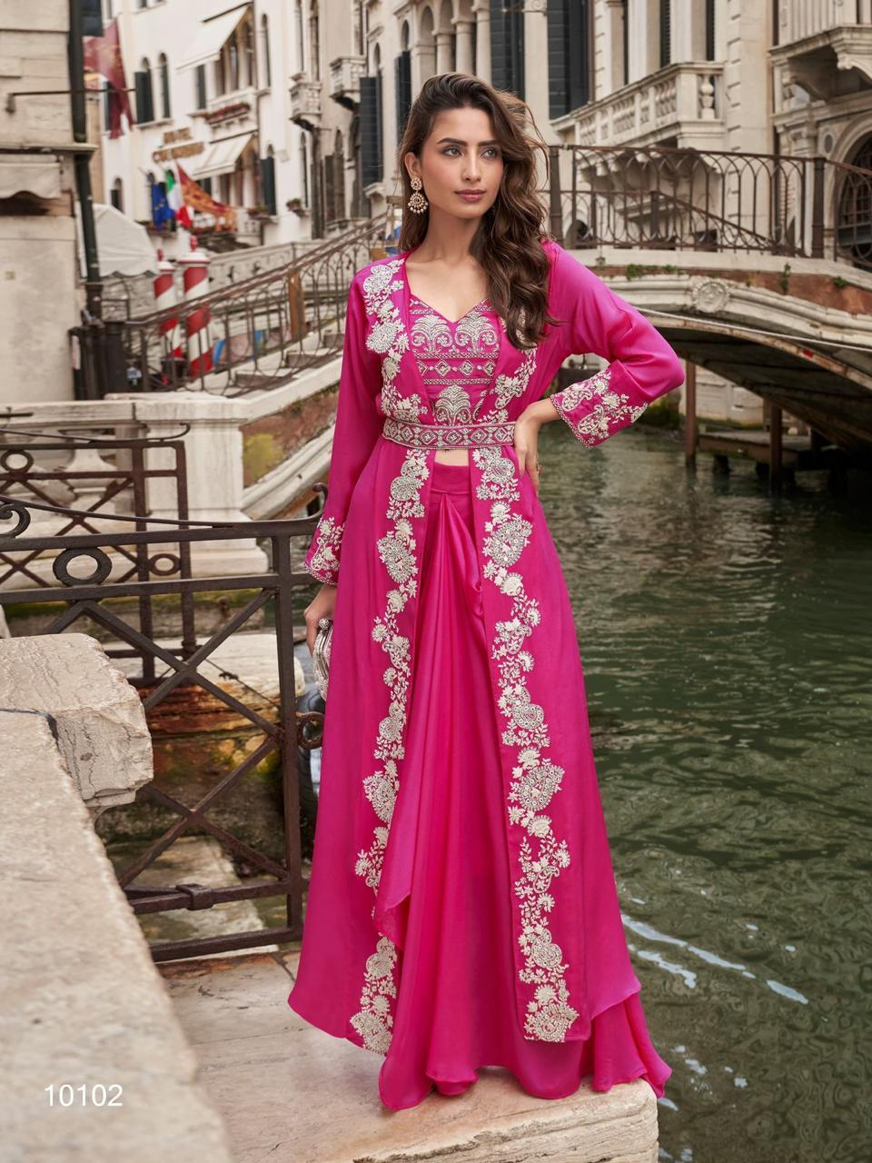 Chinon Indo-Western Set with Shrug Style Duppata