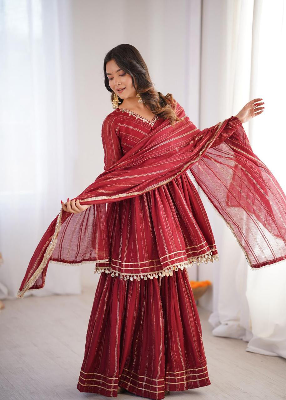 Designer Chanderi Fabric Sharara Set
