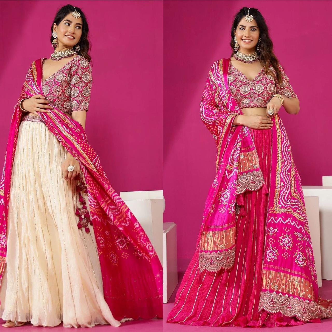 Lightweight Embroidery Work Digital Print Lehenga Choli – New Launch