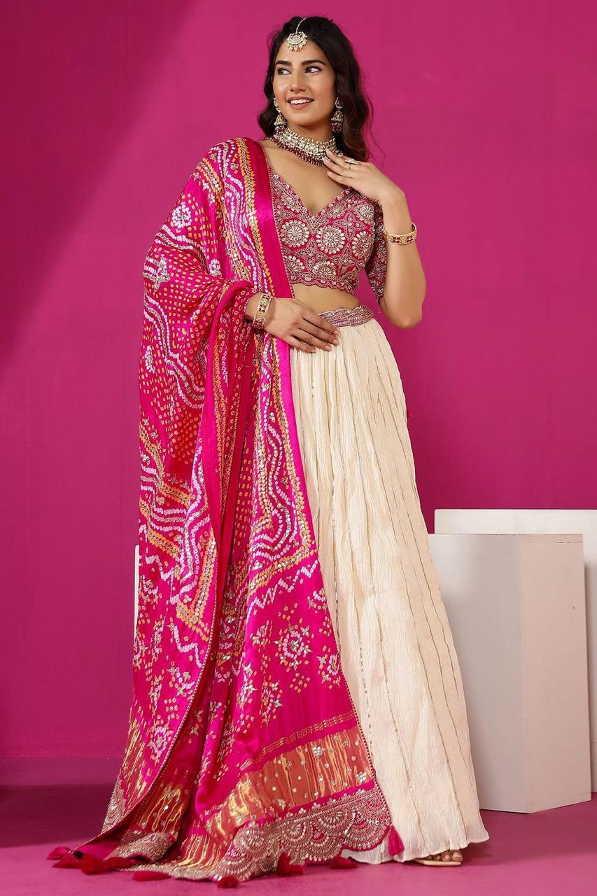 Lightweight Embroidery Work Digital Print Lehenga Choli – New Launch