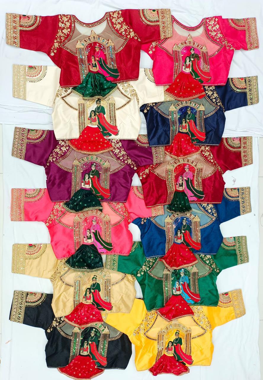 Shining Silk Embroidered Blouse