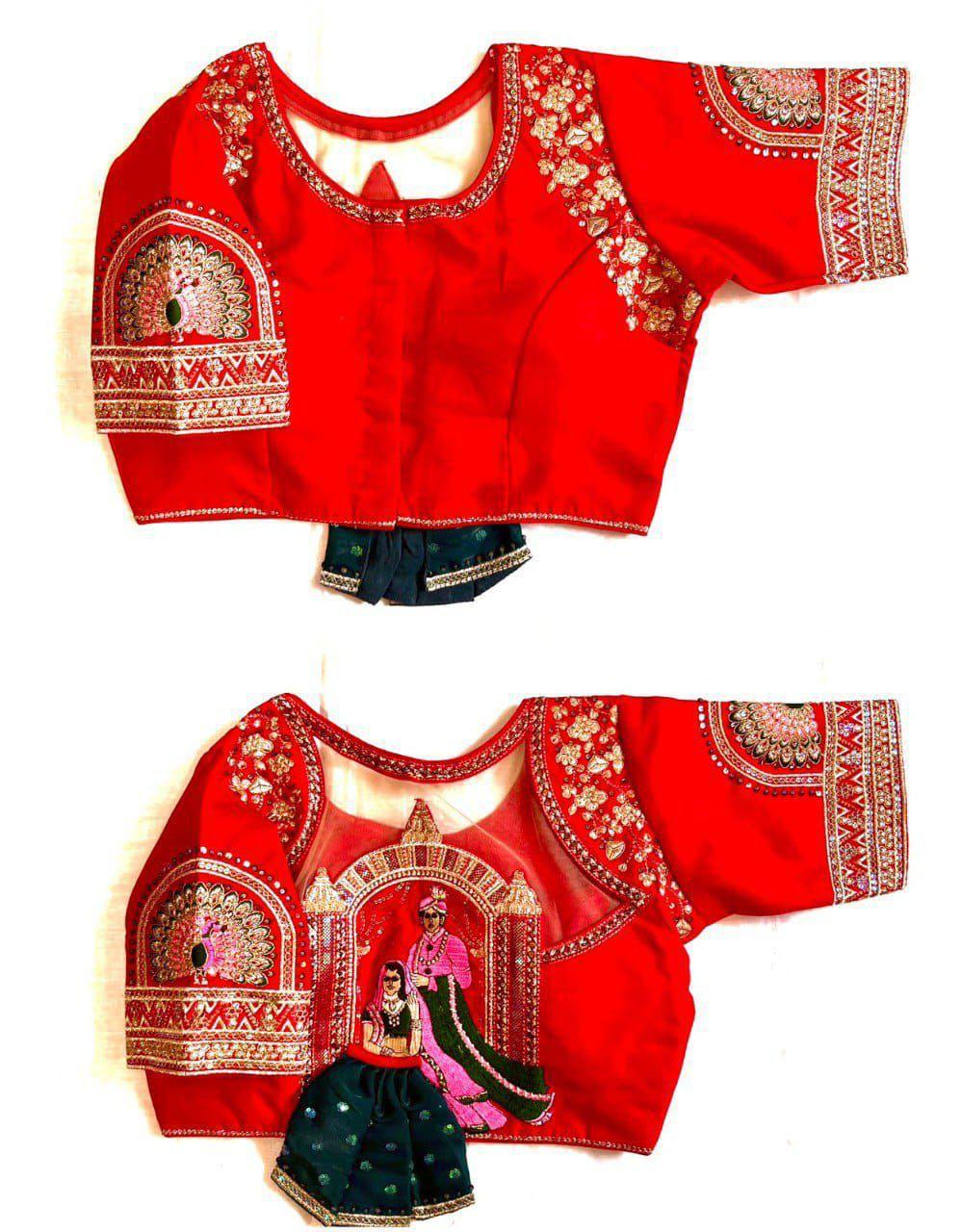 Shining Silk Embroidered Blouse