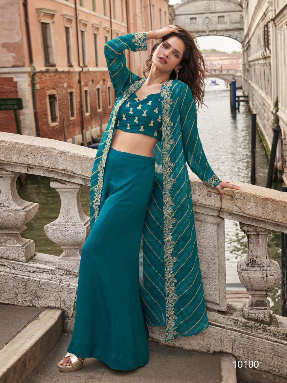 Chinon Indo-Western Set with Shrug Style Duppata