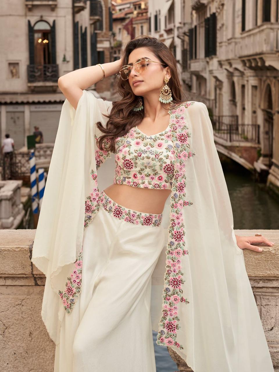 Chinon Indo-Western Set with Shrug Style Duppata