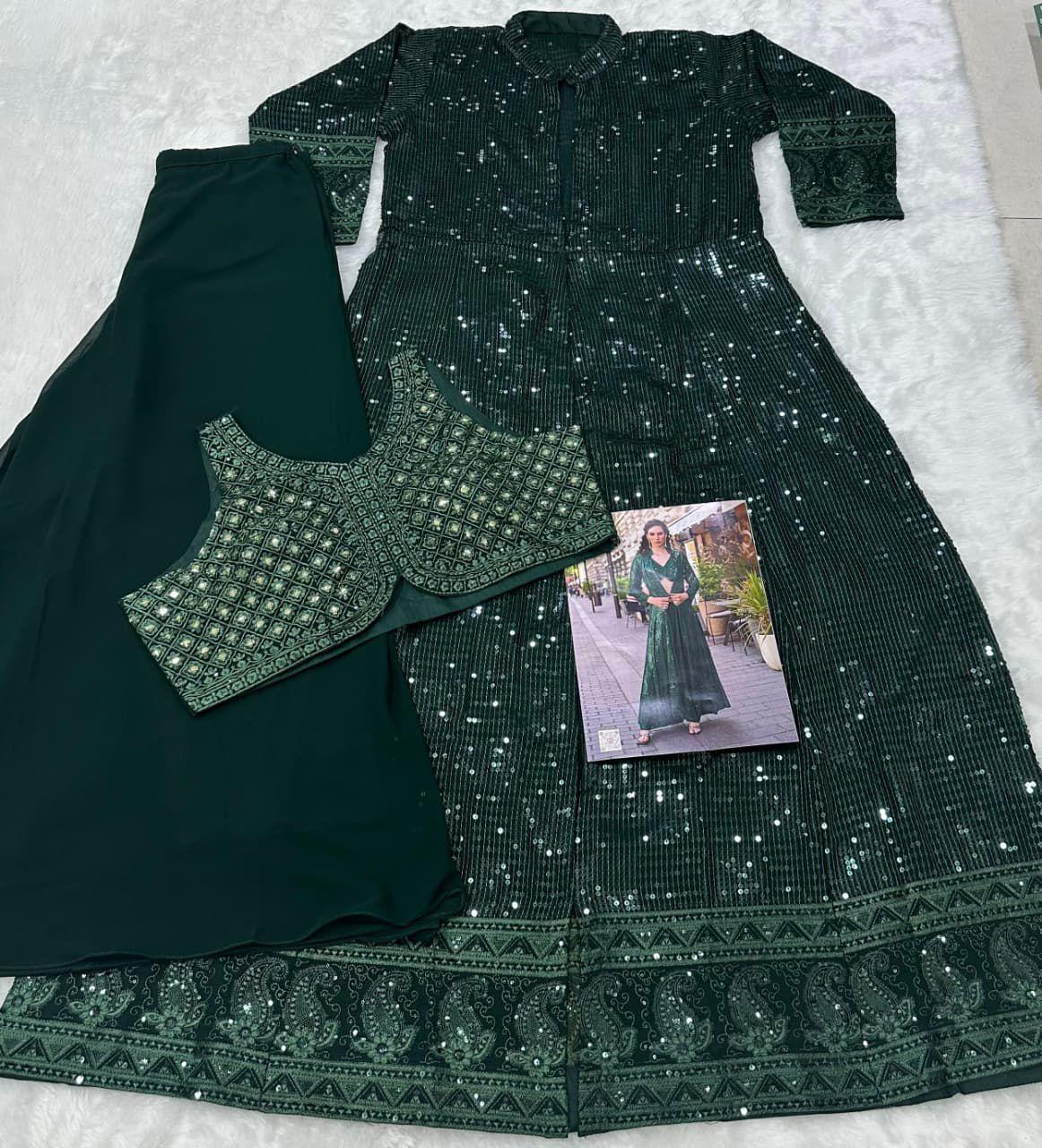 Designer Indo-Western Embroidered Shrug Set