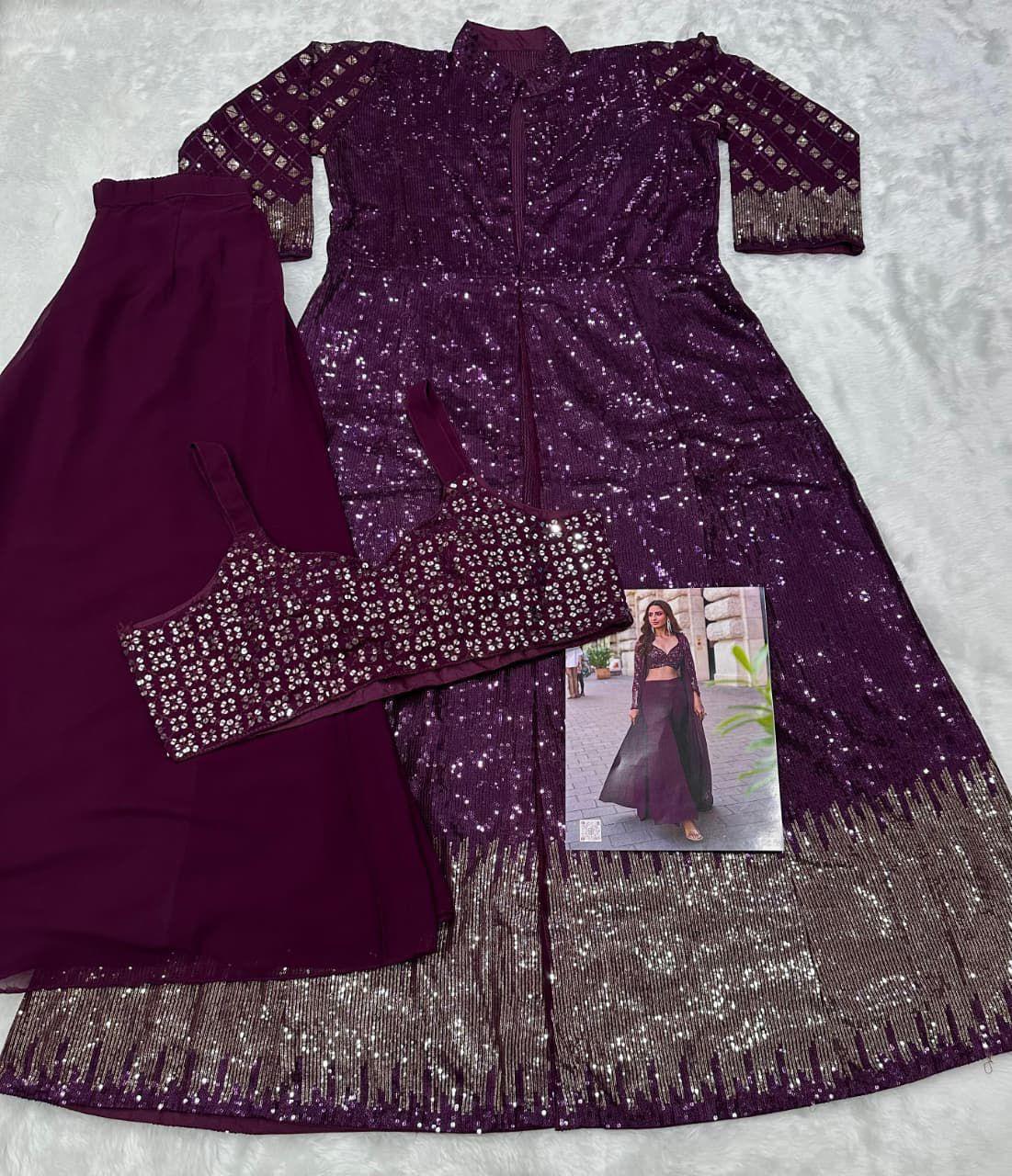 Designer Indo-Western Embroidered Shrug Set