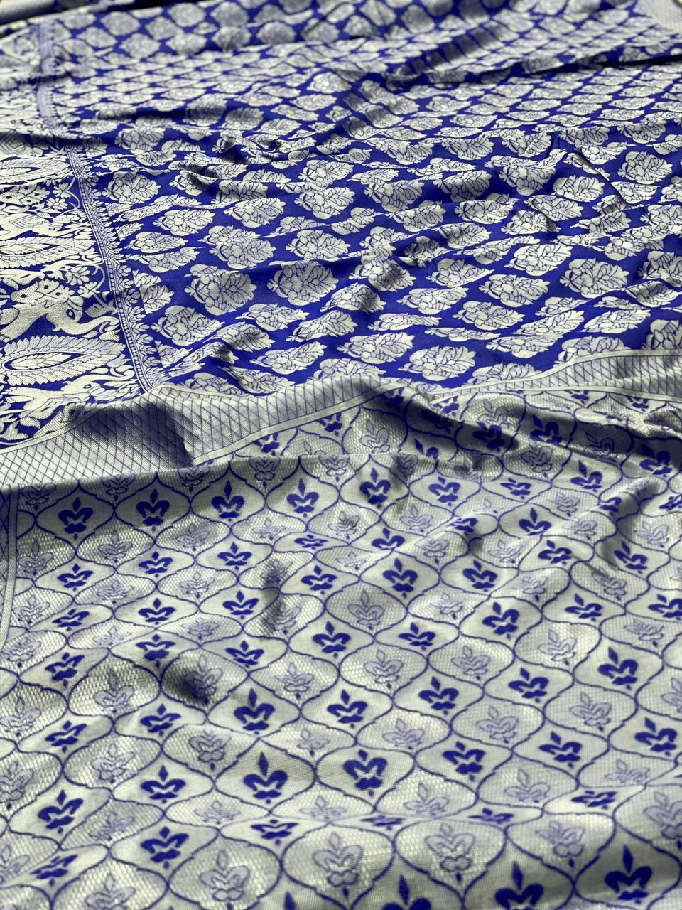 Soft Lichi Silk Saree with all over jacquard work