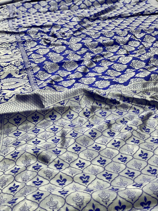 Soft Lichi Silk Saree with all over jacquard work