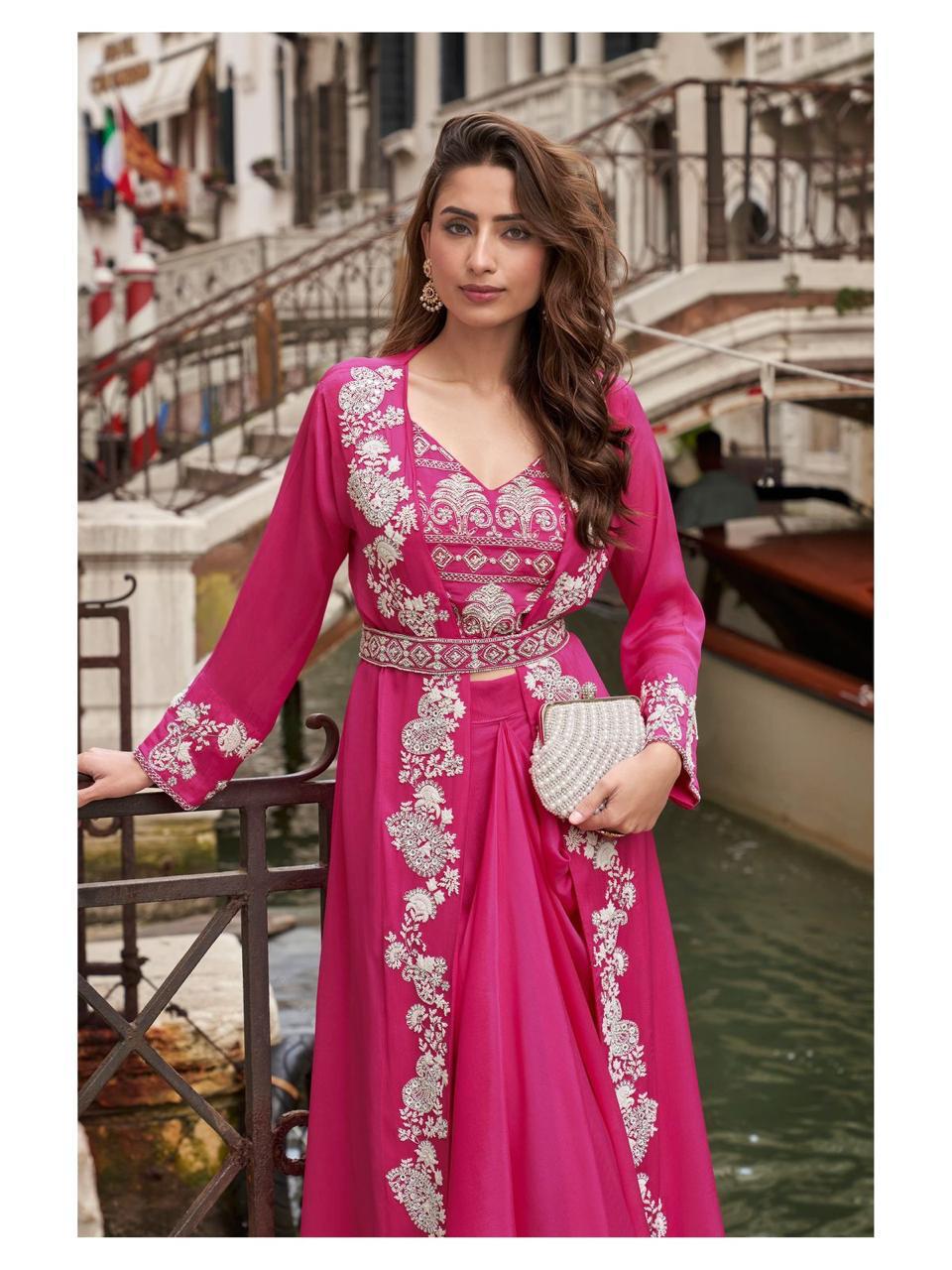 Chinon Indo-Western Set with Shrug Style Duppata