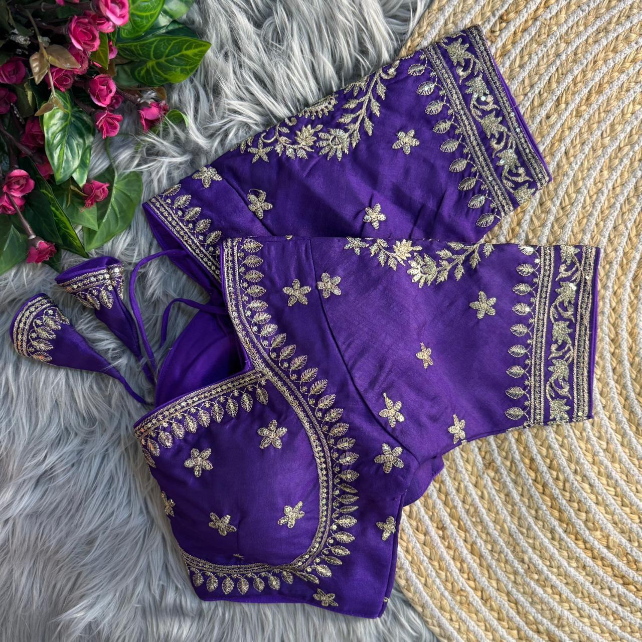 Vichitra silk Jari Work Blouse