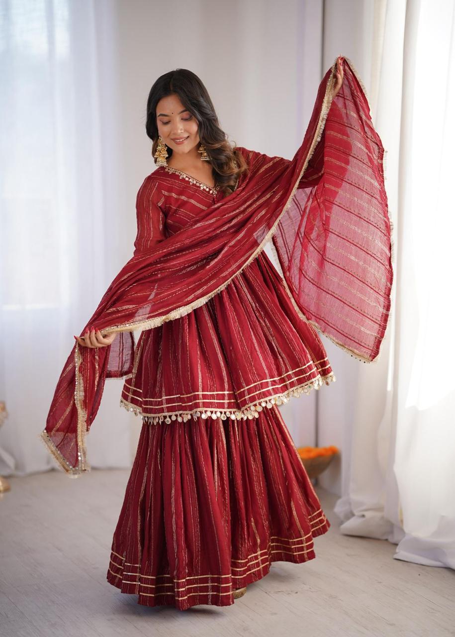 Designer Chanderi Fabric Sharara Set