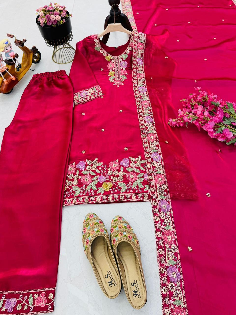 Jimi Choo Fabric Designer Kurta, Palazzo & Dupatta Set
