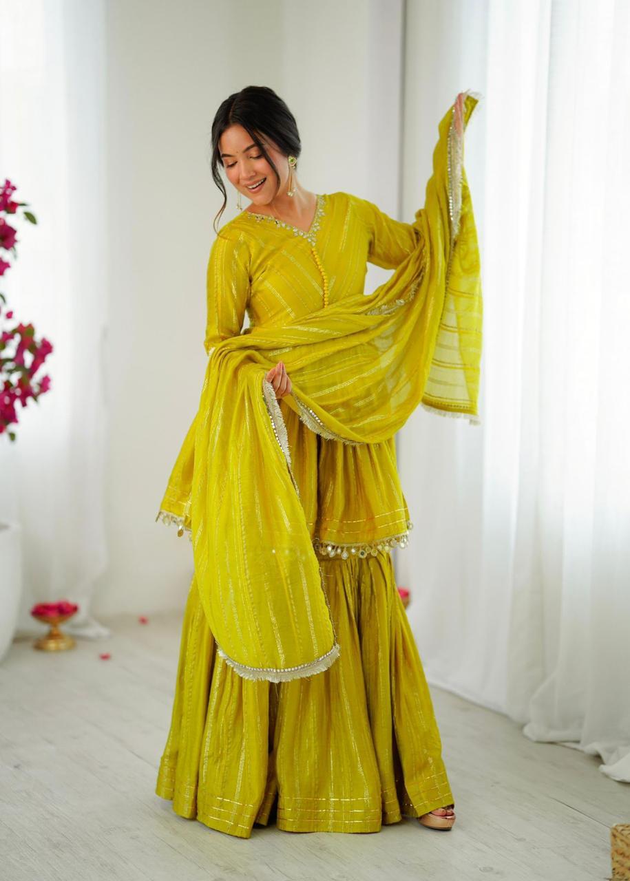 Designer Chanderi Fabric Sharara Set