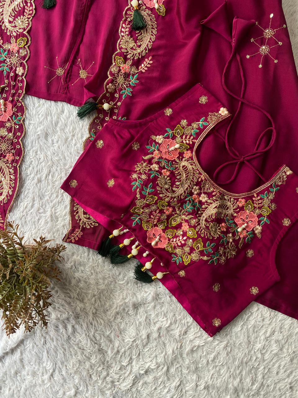 Rangoli Silk Embroidery Dhoti Shrug Set