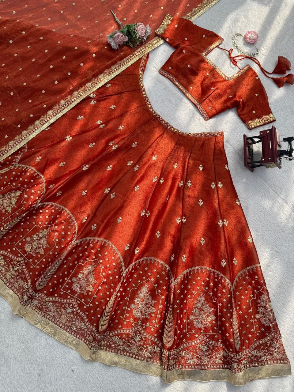Premium Designer Krishma Silk Lehenga Set with Sequin Thread Work