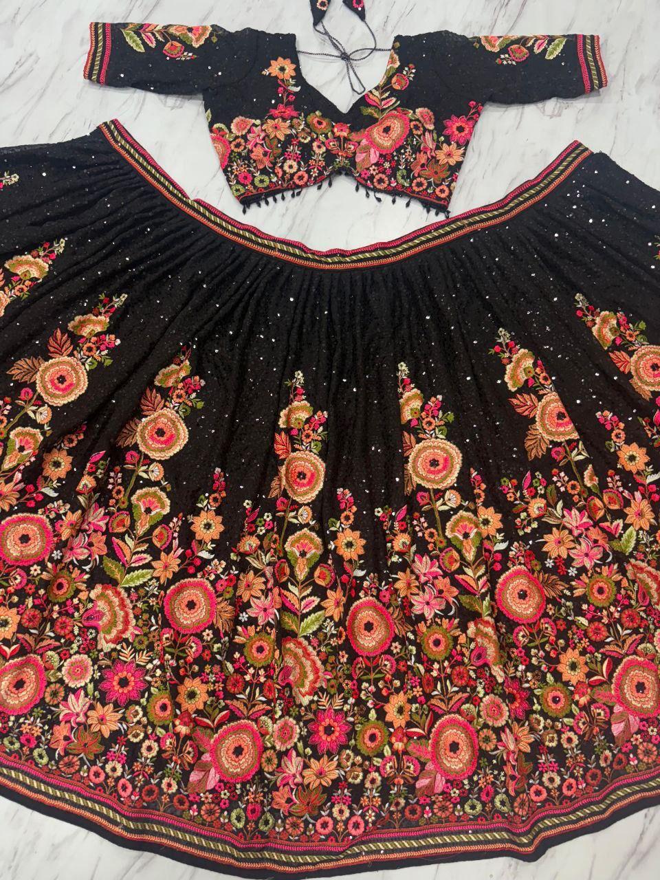 Latest Designer Faux Georgette Lehenga Collection