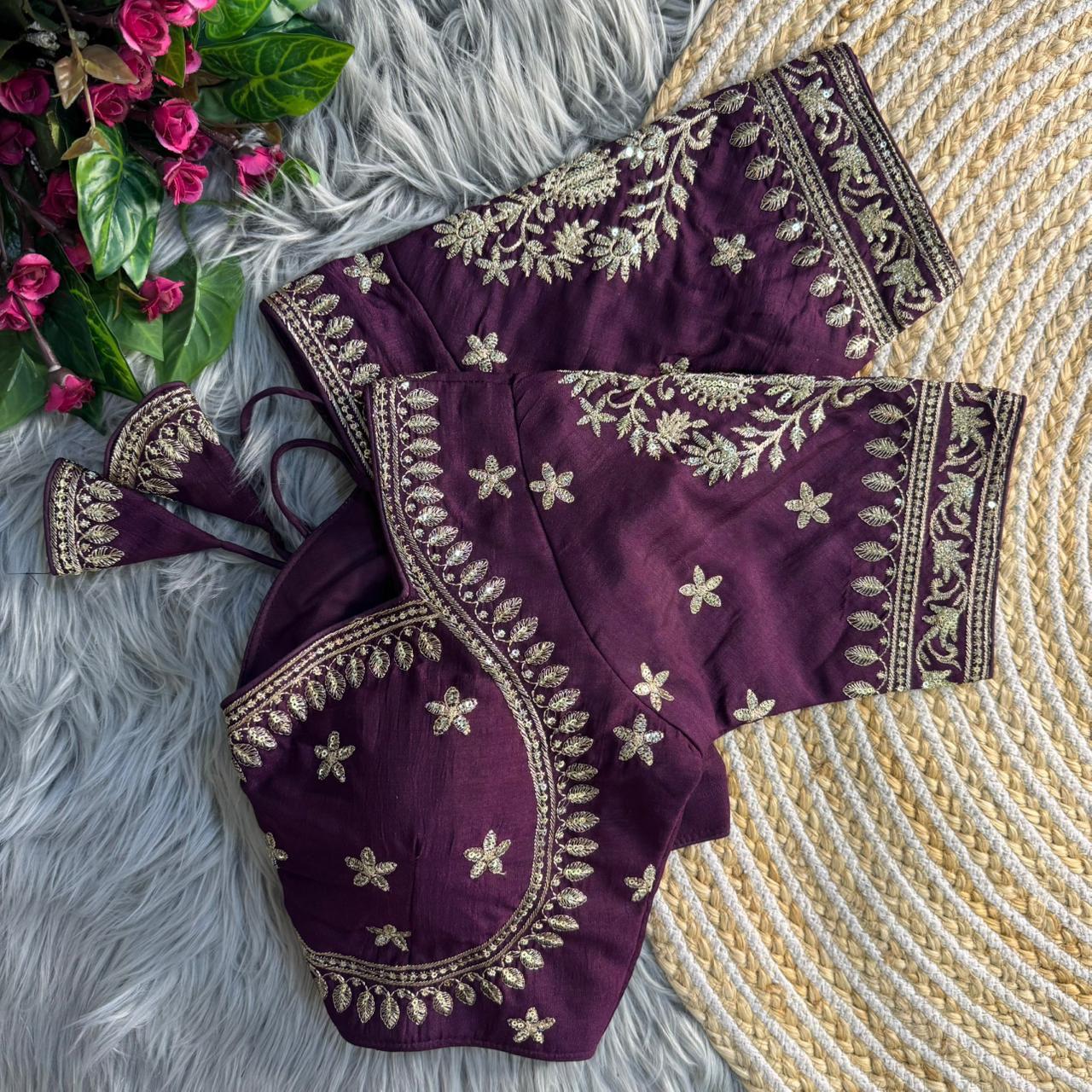 Vichitra silk Jari Work Blouse
