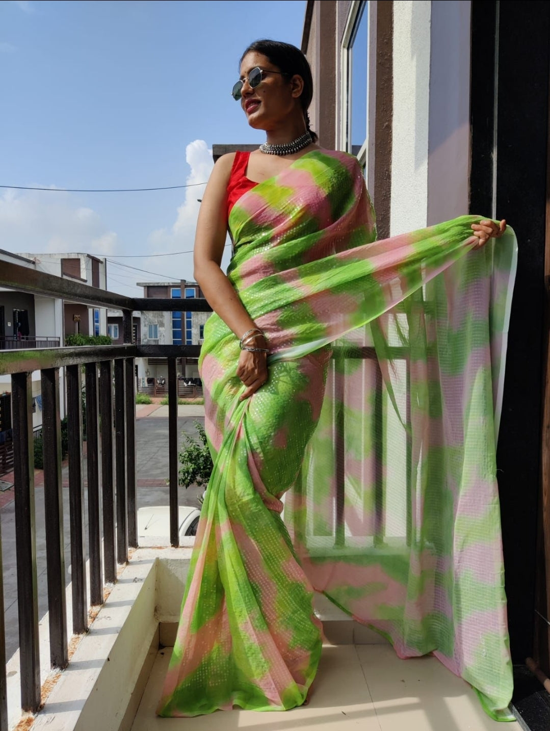 Ready to Wear TieDye Sequins Saree